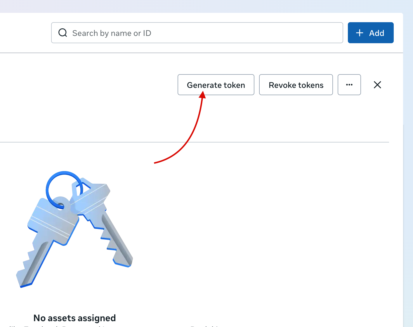 Generate token button